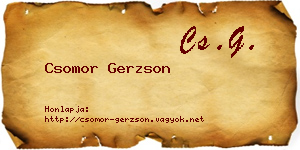 Csomor Gerzson névjegykártya